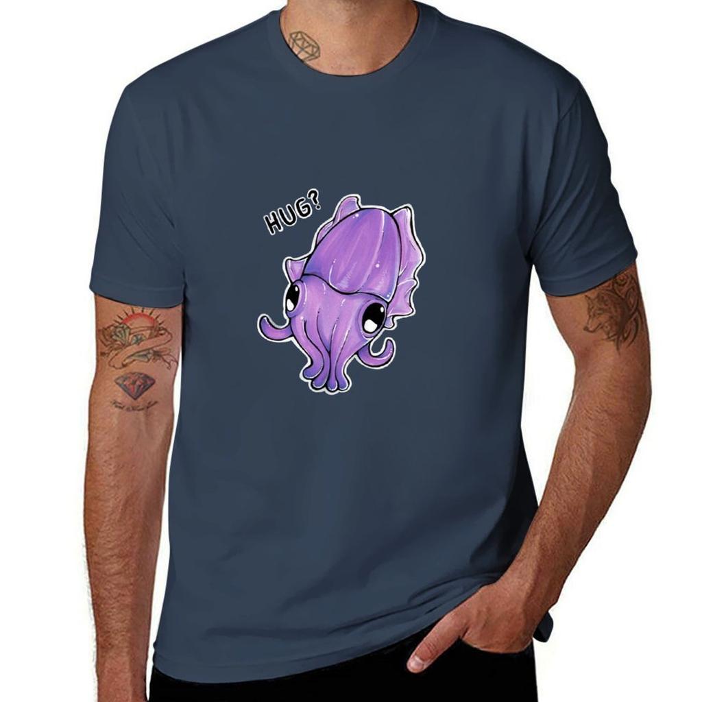 Hug the Cuttlefish TShirt Big Size Crew Neck TShirt