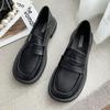 Retro Metal Black Single Shoes Versatile Women's New British Style Soft Leather Spring and Autumn Small Leather Shoes Women