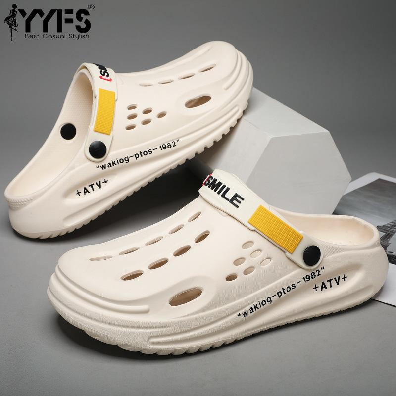 Mens Clogs Slip-On Sandals Closed Toe Walking Shoes Soft Sole Beach Sandals Outdoor Garden Shoes