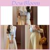 Spring Butterfly Knot Long Sleeve Shirt And High Waist Mini Skirt Set For Girls