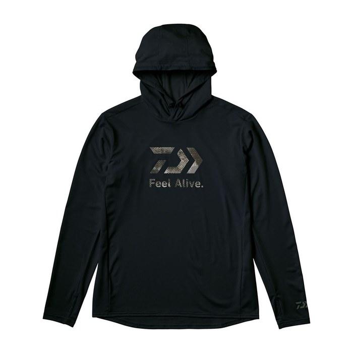 [Daiwa] Feel Alive Dry Hoodie DE-3525 Black x Haze Camo XL