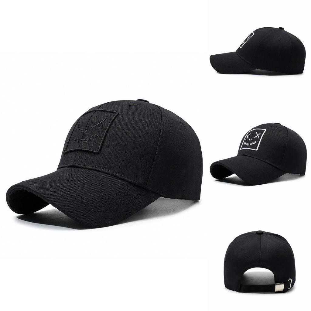Baseball Cap With Embroidered Face Expression For Sun Protection And Trendy Style For Men And Women