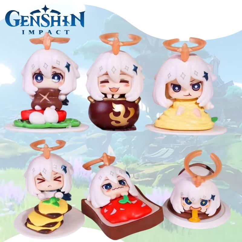 Original God Paimon Pvc Collectible Figure 4-6cm Cute Anime Character Toy