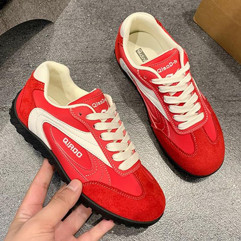 Fashion Fashion Mix Color Women'sneakers Autumn 2025 Lace Up Lightweight Walking Sports Shoes Woman Faux Suede Flats Casual Flats Female