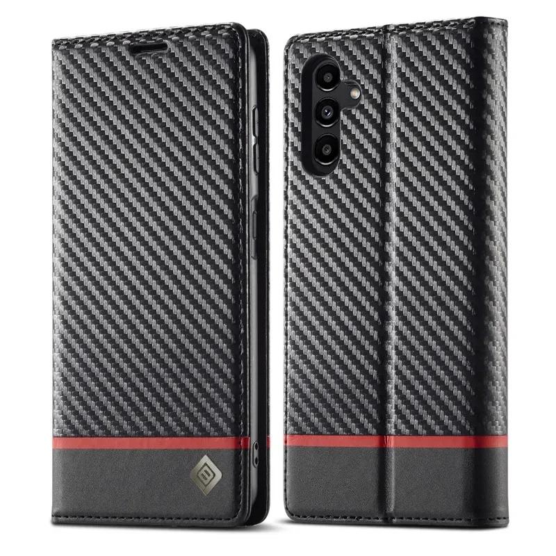Carbon Fiber Leather Phone Case For Samsung A35 A55 5G A25 A71 A72 A52 A12 A32 A02S A22 A13 A04 A33 A53 A23 A54 A34 A14 A24 A15