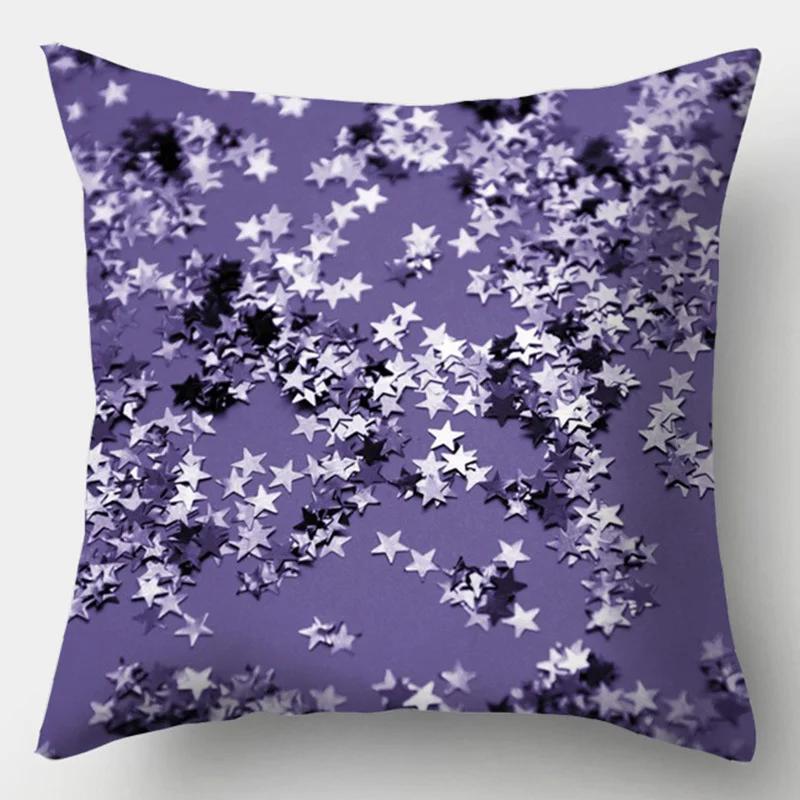 Purple Geometric Decorative Cushion Cover Pillow Pillowcase Polyester 45*45 Throw Pillows Home Decor Pillowcover