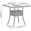 VidaXL Garden Table with Glass Top, Dining Table, Meal Table, Outdoor Patio Terrace Furniture, Light Grey 368131