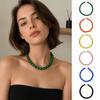 Simple Acrylic Necklace Colorful Design Handmade Beads Necklace Beaded Choker Necklace  Gift