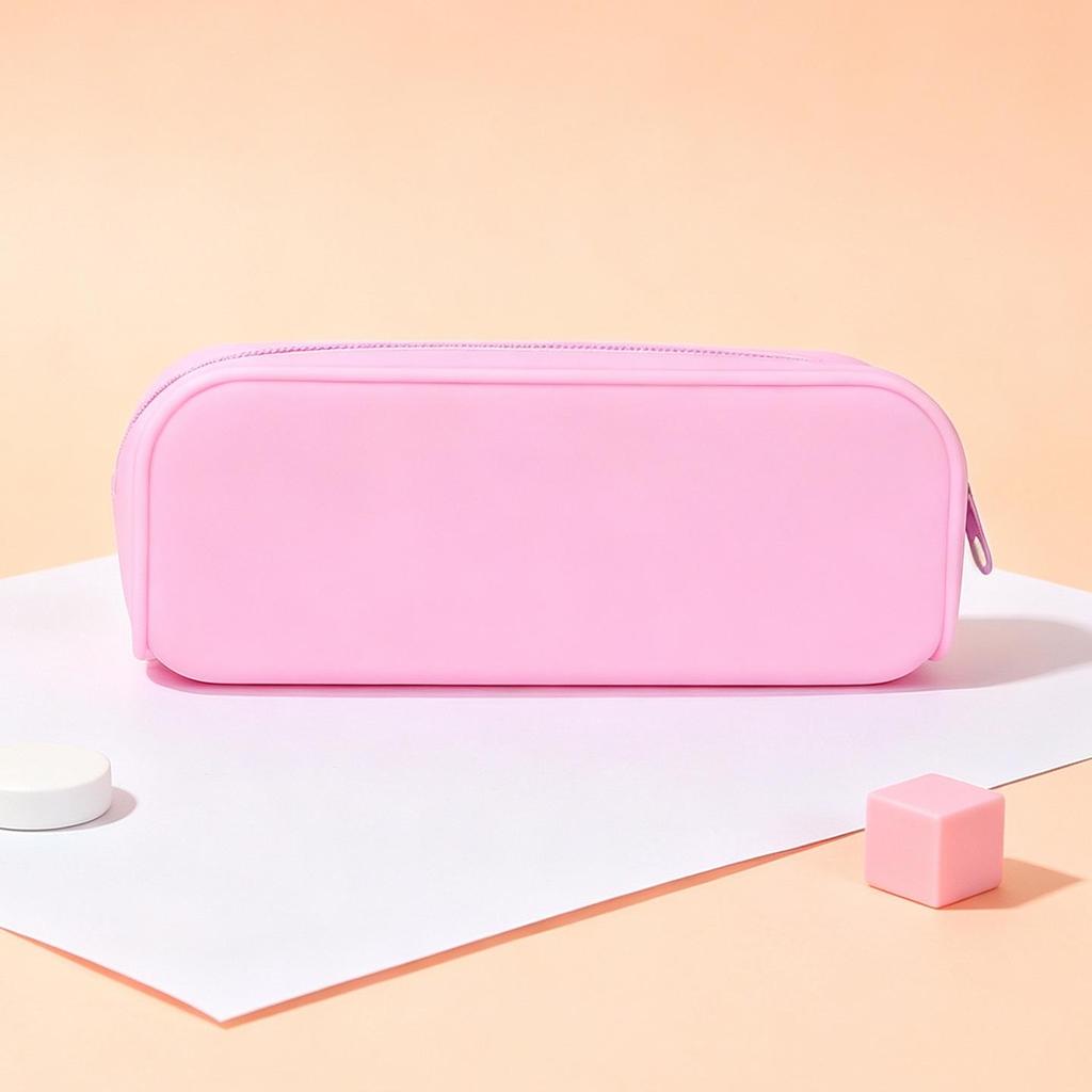 Multi-function Large Capacity Silicone Zipper Pencil Case, Student Stationery Bag