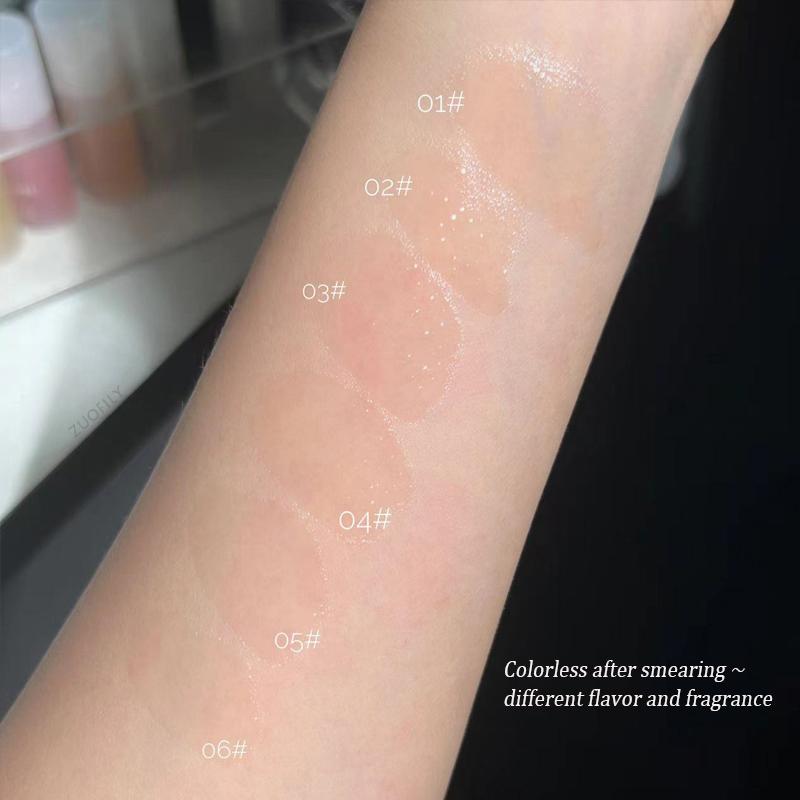 Transparentes Lippenöl, Glas-Lipgloss-Duft, nicht klebrig, spendet Feuchtigkeit, Lippentönung, Lippenfüller, Lippenpflege, Serum, Grundierung, großer Bürstenkopf