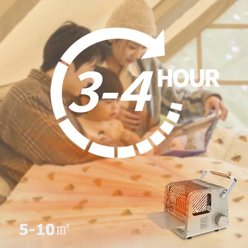 Miniaturowy przenośny piecyk grzewczy na zewnątrz kempingowy wielofunkcyjny piecyk grzewczy 1,1 kW moc kuchnia piesze wycieczki