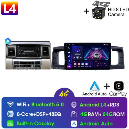 2Din Android14 For Toyota Corolla E120 E130 2000-2004 Car Radio Multimedia Video Player GPS Navigation Carplay Stereo Autoradio