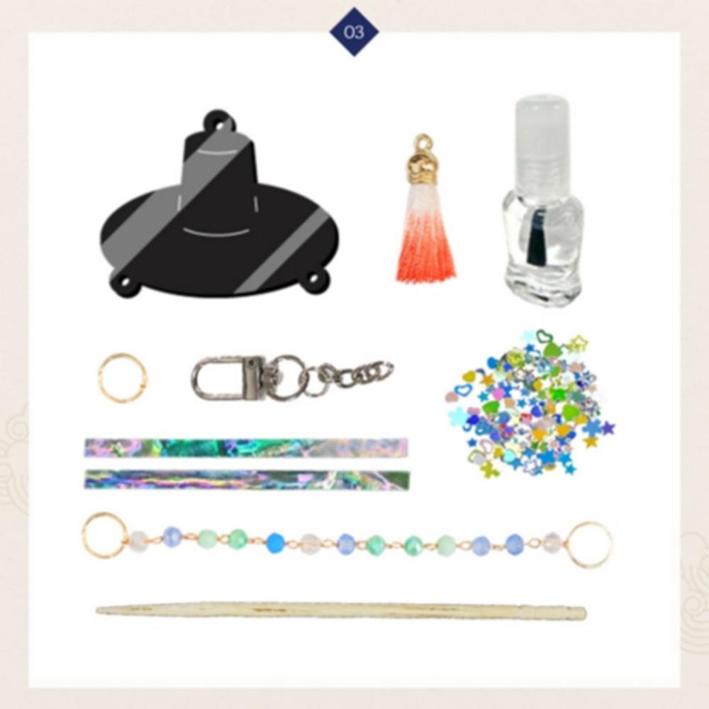 Korea Gat Kit/Make Your Own Traditional Mother of Pearl Keyring Craft Kit-Traditional Najeon Chilgi