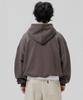Oversized Heavy Fleece Plain Balloon Sweat Hoodie - Dark Grey