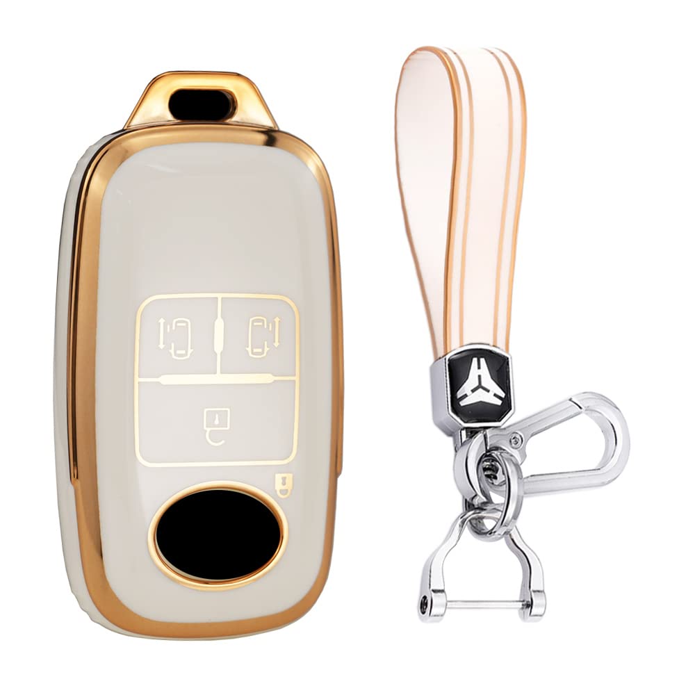 

KUNIO Daihatsu Silicone Key Case, Key Holder, Key Cover, Stylish, Flexible, Daihatsu Toyota, Rumi, белый