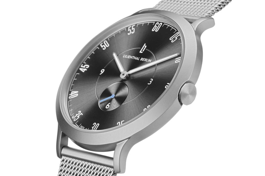 Lilianthal Berlin Men's Silver Watch with Small Seconds, Made in Germany, L01-109-B023A