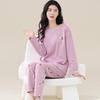 Aifen Teng Women's Pajamas Set: Pure Cotton, Long Sleeve, Long Pants, Casual Home Wear, Suitable for Spring, Autumn, and Winter.