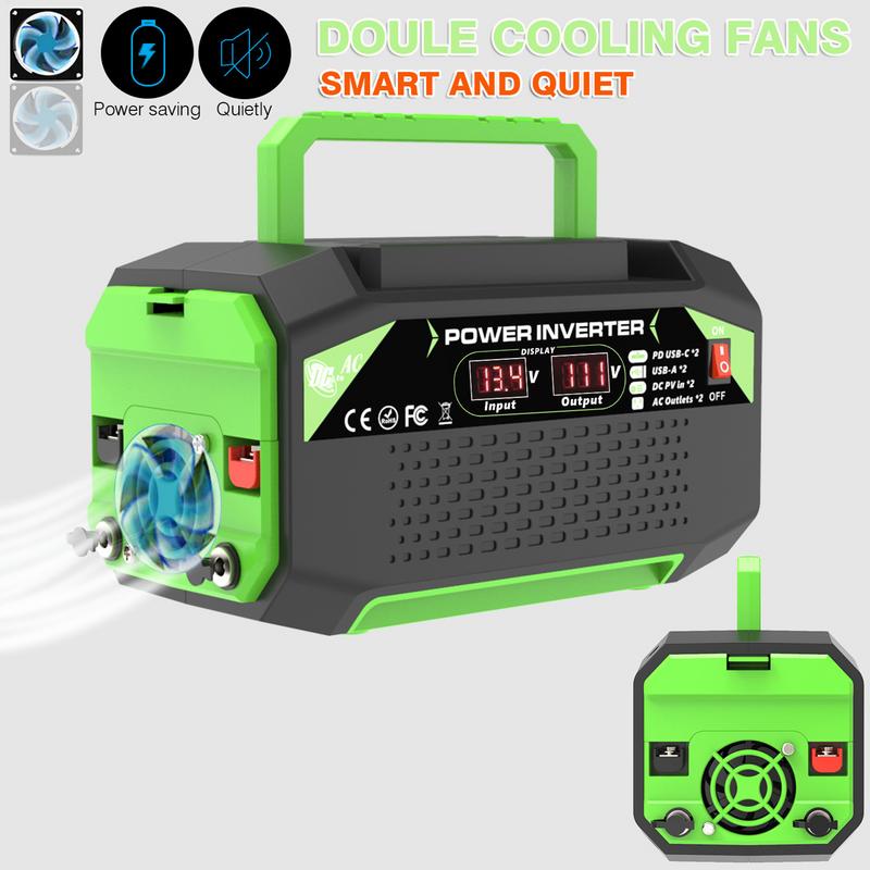 Inverters For Vehicles 300W Car Voltage Inverter 12V To 220V/110V Digital Display Plug Outlet With 4 USB Ports Fast Charging