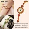 MOKAGO Women's Antique Bronze Tassel Bracelet Watch, Small Round Dial, Numerical Markers, Waterproof Copper Band, Quartz Movement