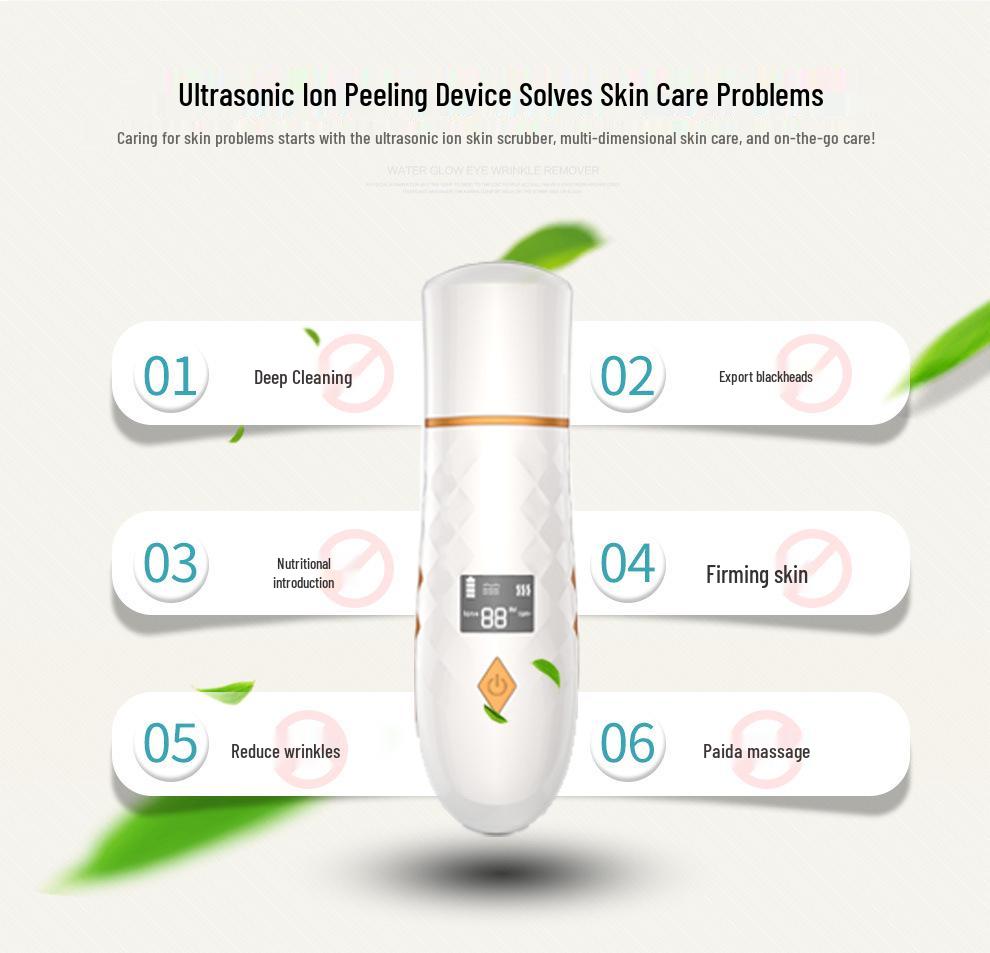 Ultrasonic Skin Scrubber | Blackhead Remover & Facial Pore Cleaner | Beauty Device Peeling Machine