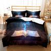 Magic Book Duvet Cover Set Purple Light Book Comforter Cover Lightweight Polyester Quilt Cover with Pillowcase for Kids Teens