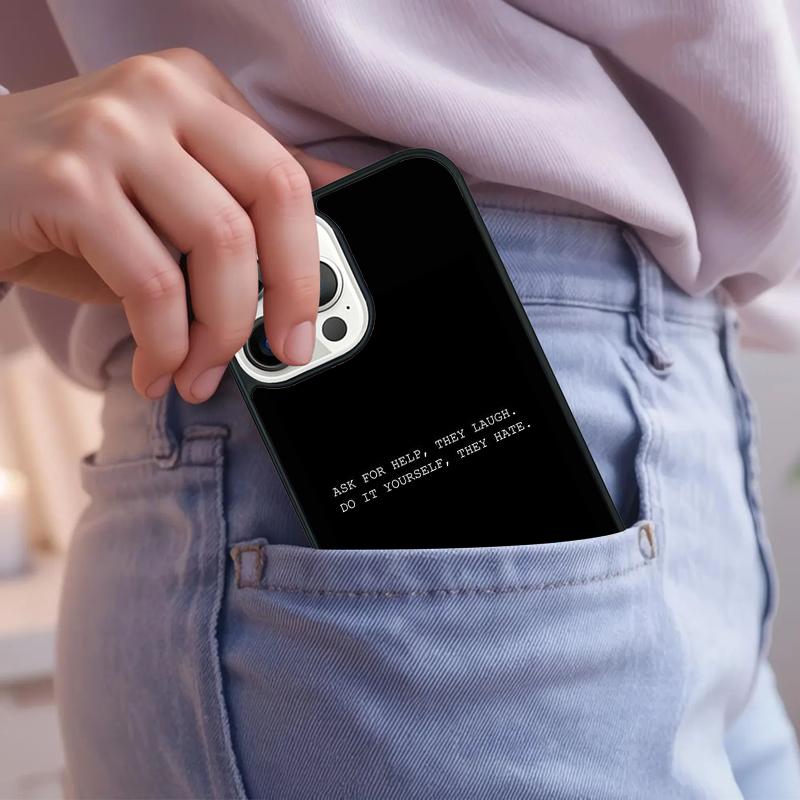 Aesthetic Minimal Quotes Phone Case For iPhone 17 Air 15 16e 14 13 Pro Max Coque 12 11 Pro Max PLUS cover