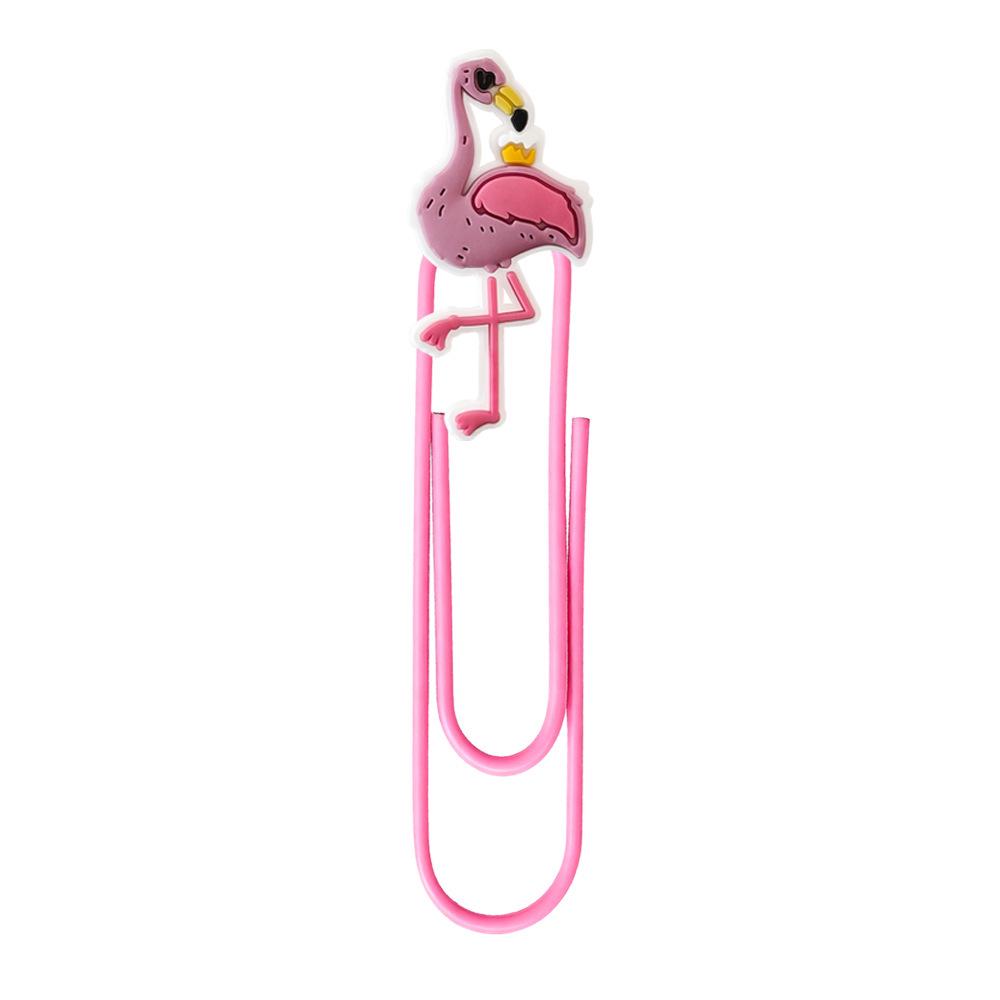 Flamingo Cartoon Bookmark: Creative DIY Colored Paperclip for Office Supplies