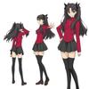 Scione Fate Stay Night Rin Tohsaka Cosplay Costume Women Red Top Skirt Halloween Outfit