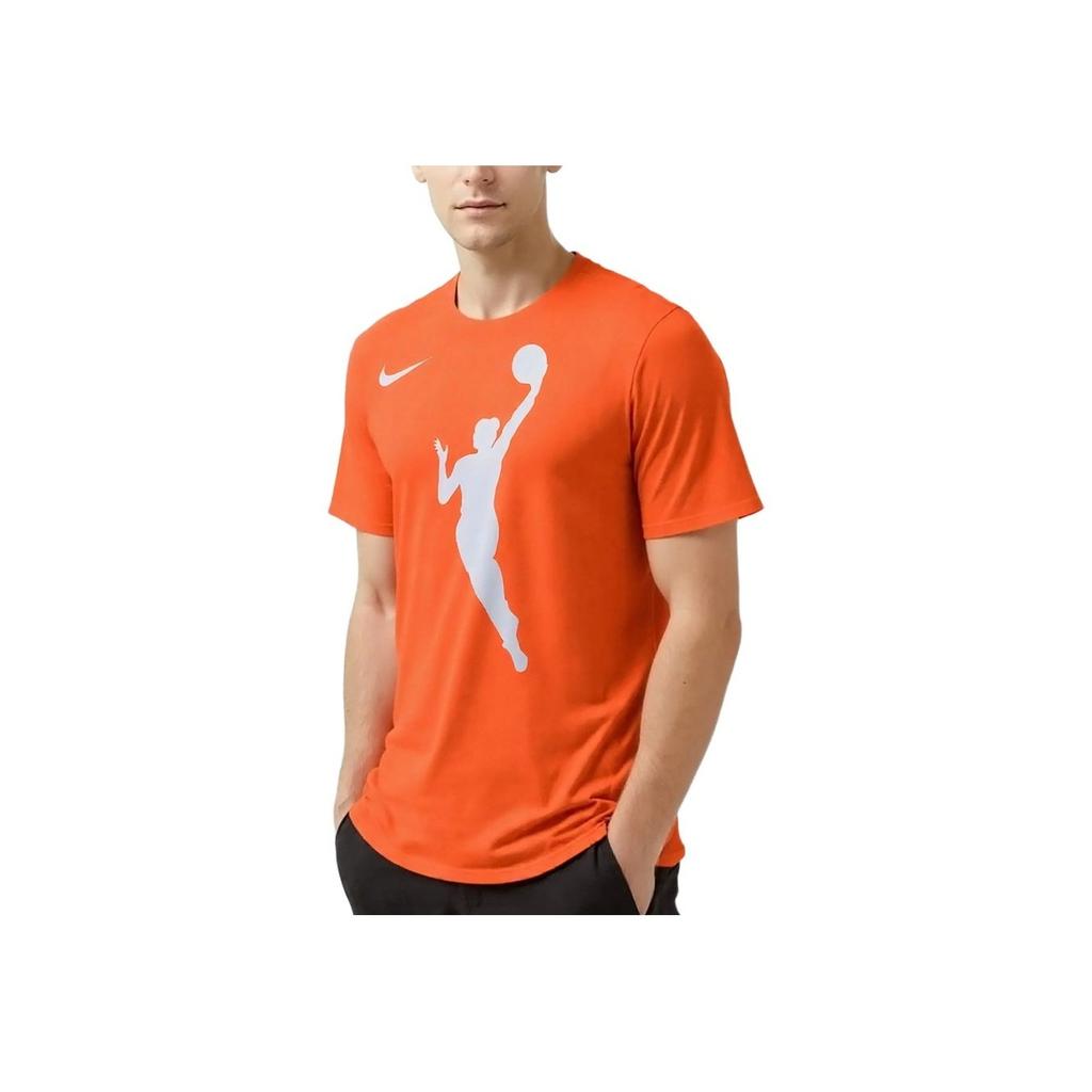 Nike Team 13 Logo Pattern Ribbed Crew Neck Short Sleeve T-Shirt Unisex Tops Bright-Orange FB9833-820