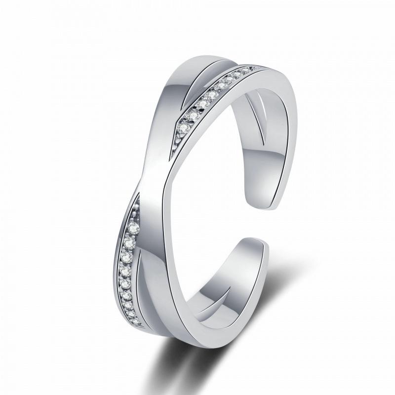 

European American Style Luxury Zirconia Cross Ring for Women - Trendy, Elegant Finger Jewelry Adjustable opening
