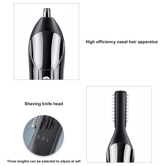 1 Set Hair Trimmer Razor Set 8 in 1 IPX7 Waterproof Beard Trimmer Men Cordless Electric Razor Nose Body Hair Clipper 120 Min Runtime Travel-Friendly