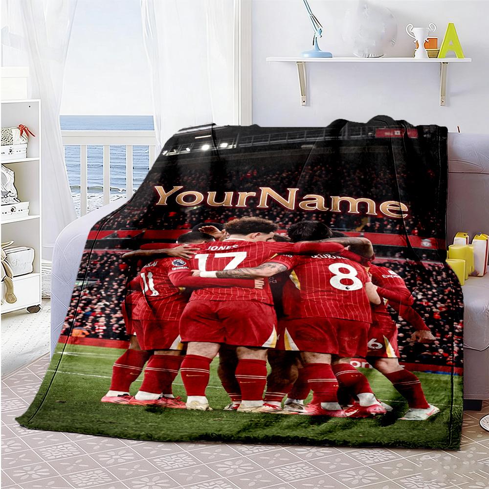 Liverpool Personalized Name Blanket Gift Customizable Blanket Ultra-Soft Perfect for Bedding Chair Couch Home Decor Ideal for All Seasons