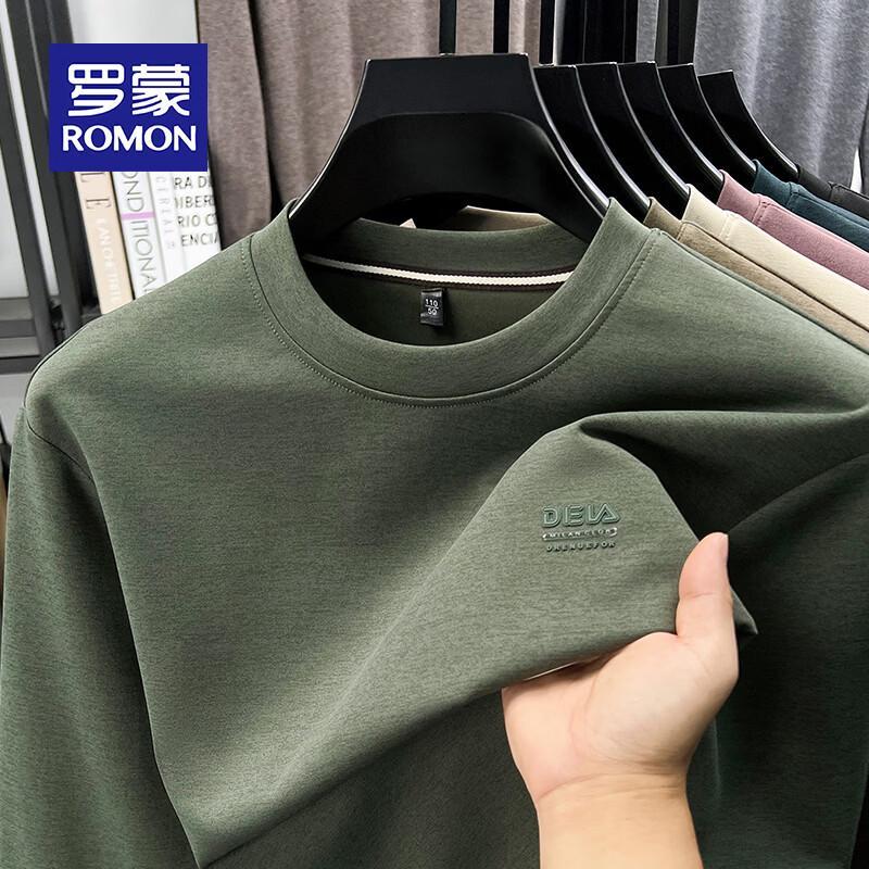 ROMON Men s Luxury Wrinkle-Free Long Sleeve T-Shirt 125
