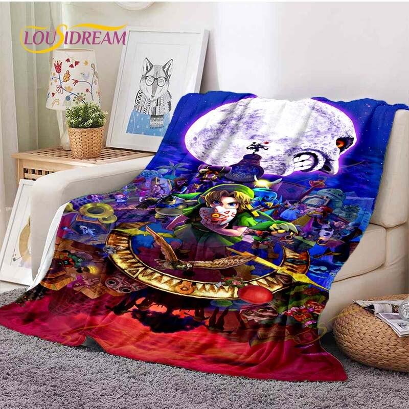 Niedliche Cartoon-Zelda-Überwurfdecke, Couch-Bettbezug, Reisebettwäsche, Überwurfdecke, Flanelldecke, Tagesdecke