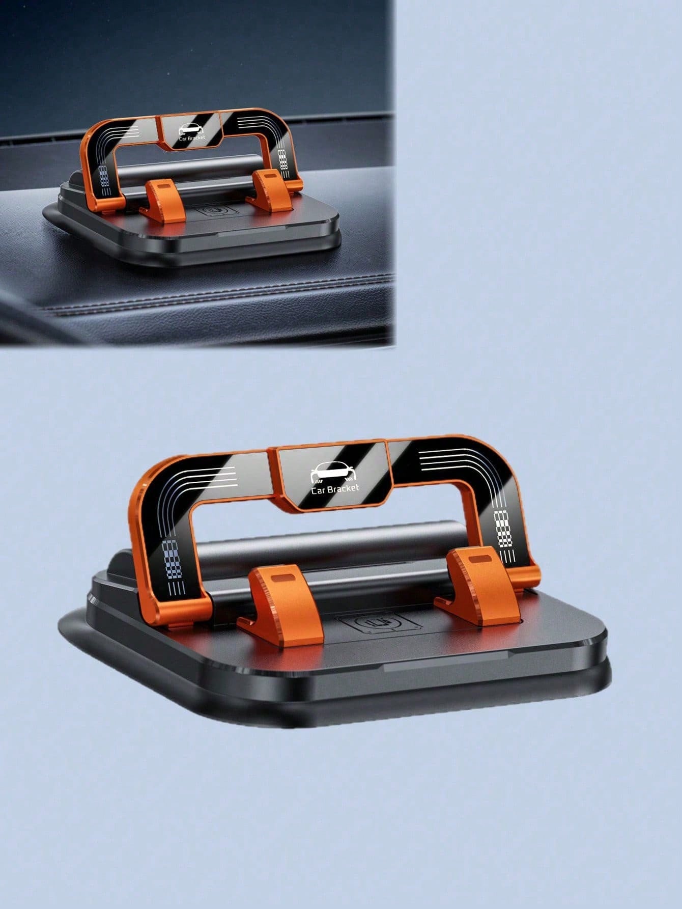 

2-in-1 Car Phone Holder & Parking Number Plate - ABS + Silicone Material, Fits Dashboards/Center Consoles