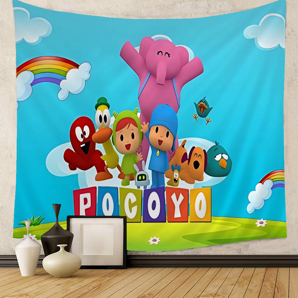Cartoon PPocoyo Hanging Bohemian Tapestry Hanging Tarot Hippie Wall Rugs Dorm Wall Hanging Home Decor