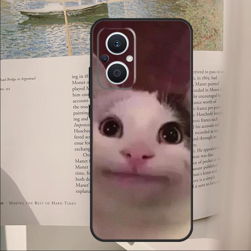 Beluga Cat Meme Face Smiling Cover For OPPO Reno 7 8 Lite 11F 12F 13F 14F 10 11 12 13 14 Pro OPPO Find X6 X8 X9 Pro Case