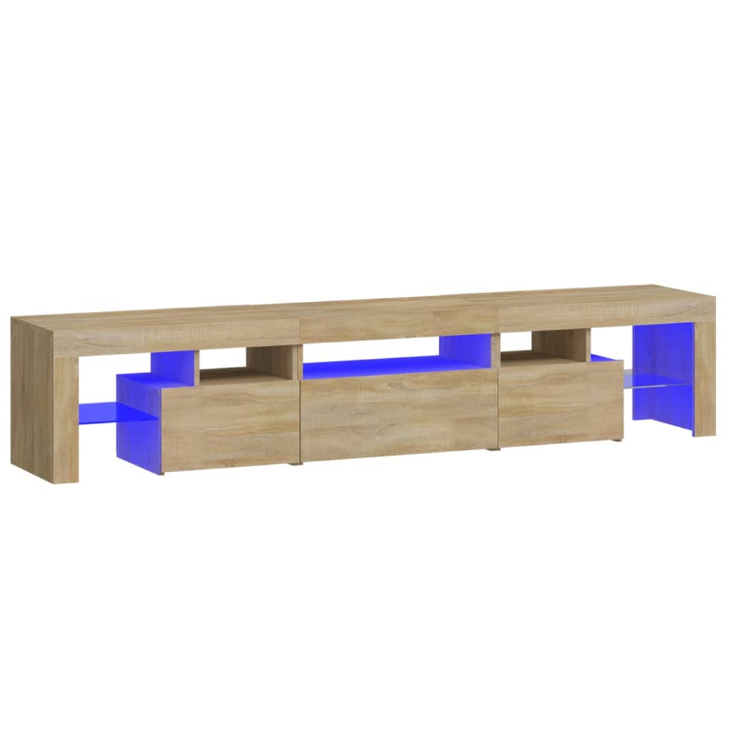 Vidaxl Szafka Pod Tv Z Oświetleniem Led, Dąb Sonoma 200X36,5X40 Cm