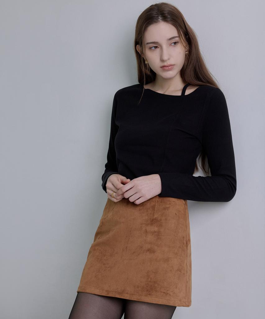 Hye Young Kim Cord Set Suede Mini Skirt - Camel