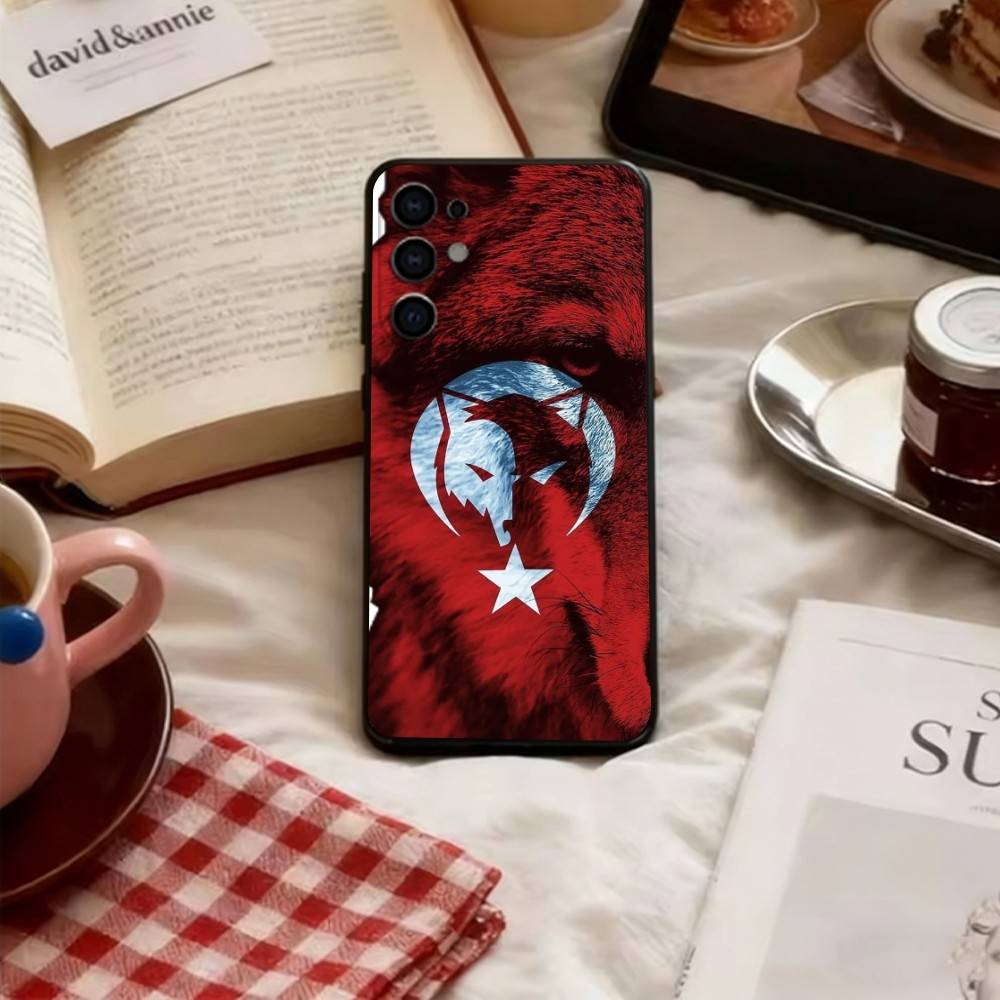 Turk Wolf Turkey Flag  Phone Case Black Silicone Soft For Samsung S25,S24,S21,S22,S23,S30,Ultra,S20,Plus,Fe,Lite