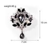 New Versatile Crystal Brooch Metal Gold Silver High-end Brooch Water Drop Shape Lapel Decorative Pin Women's Fashion