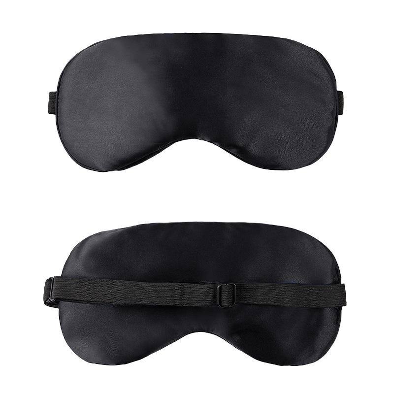 Adjustable Satin Sleep Mask Double Sided Silk Shading Eye Mask, Soft Breathable Blackout Eye Cover for Travel Office Rest One Size