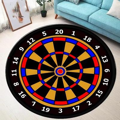 Dartboard Pattern Round Non-slip Rug  Bullseye Round Rug  Youth Bedroom and Living Room Chair Cushion Stylish Home Decor Rug