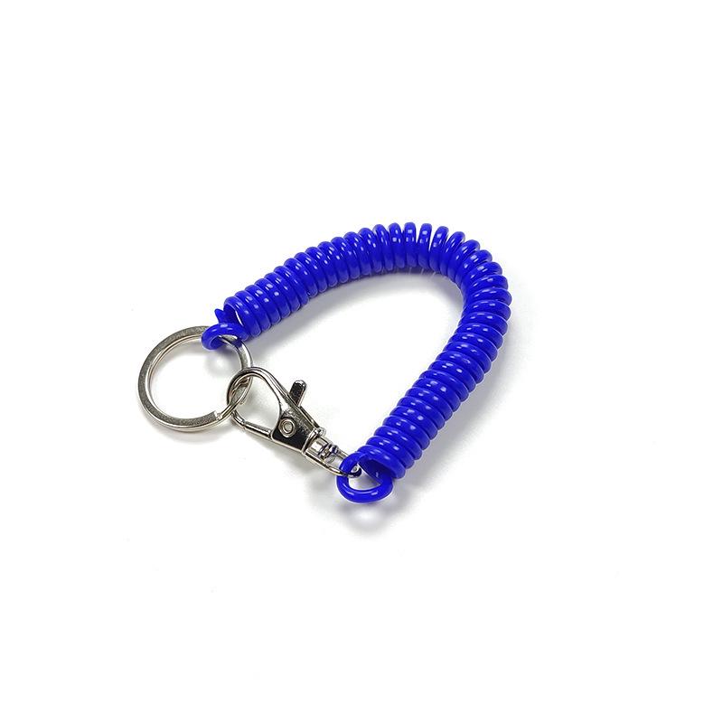 Colorful Retractable Plastic Spring Rope Keychain - Portable Anti-Lost Keyring