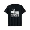 European Sizes [Humorous] Funny Deer Hunting Graphic Tee, Soft & Breathable, Black T-Shirt with "I Like Big Bucks" Design
