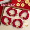 Cartoon Pony Hair Ring  Year Festive Red Hair Band Tie Horse Tail High Elastic Year Of The Horse Hair Ornament Accessories