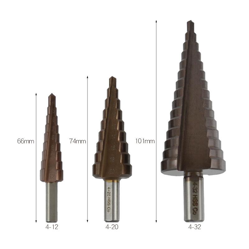 Cobalt High-Speed Steel Step Drill Bit for Thin Metal and Stainless Steel