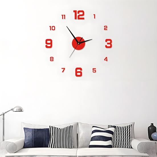 Luminous Arabic Numerals Clock Modern Design Battery Powered Silent Decorative 3D DIY Wall Clock for Living Room