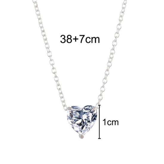 Elegant Women Heart Rhinestone Pendant Chain Necklace Clavicle Chocker Gift