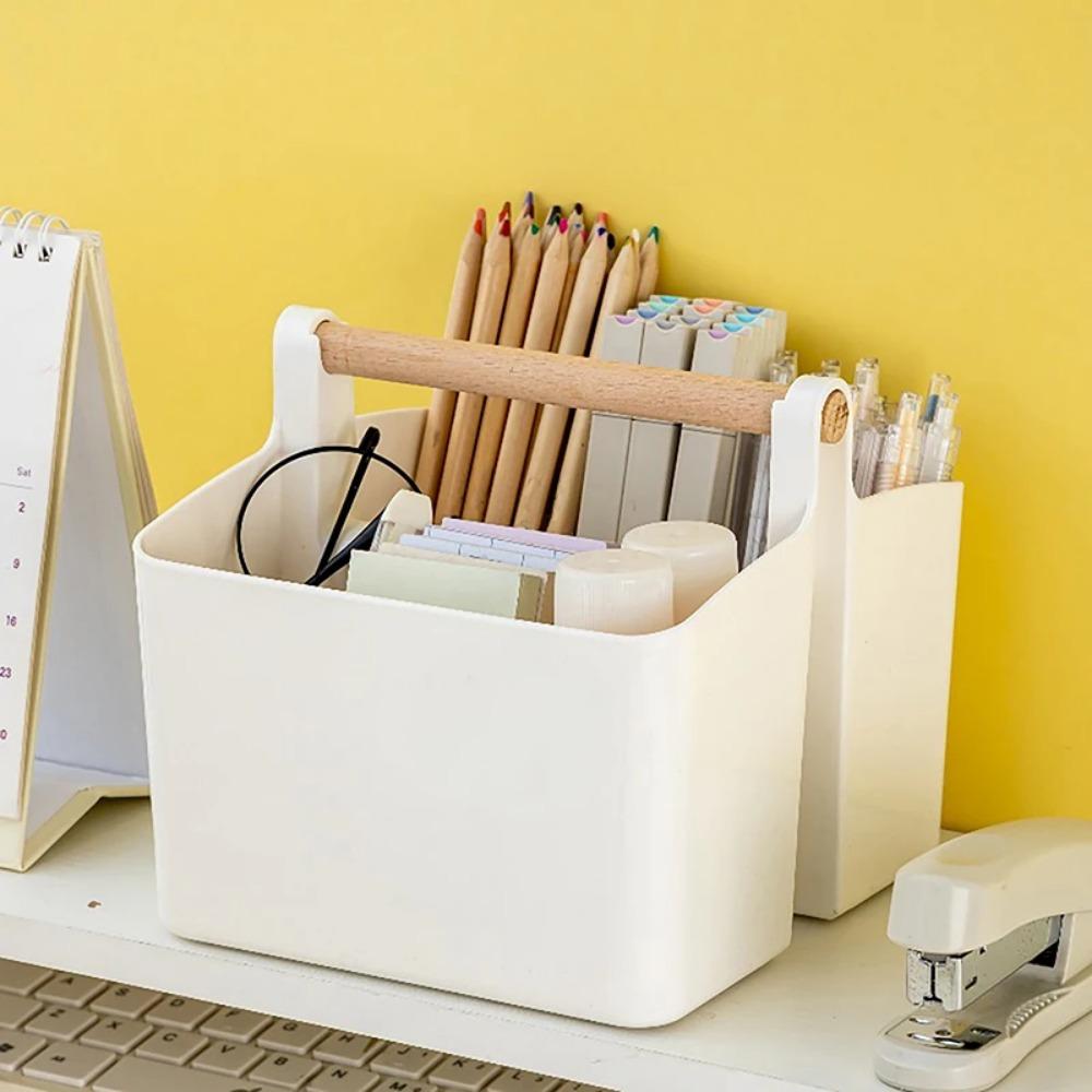 Desktop Compartment Storage Box Large Capacity Stackable Pen Holder Handheld TV Remote Control Organizer Household Accessories